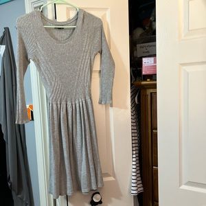 Grey knitted Long Sleeve Dress